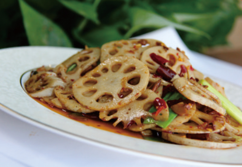 Homemade lotus root slices
