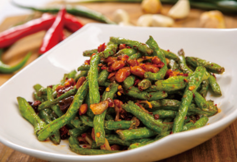 Fried Green Beans with Laoganma Water and Tempeh